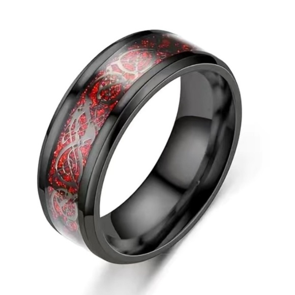 MoonFlowerBtq Other - Red Dragon Stainless Steel Ring